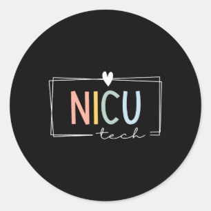 Retro Nicu Tech Neonatal Intensive Care Unit Icu N Classic Round Sticker