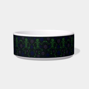 Retro Night Skeleton Polka Dots Bowl