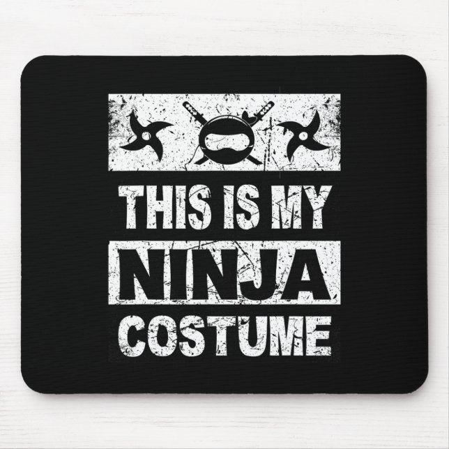 Retro Ninja Costume  Halloween For Boy Kids Men  Mouse Mat (Front)