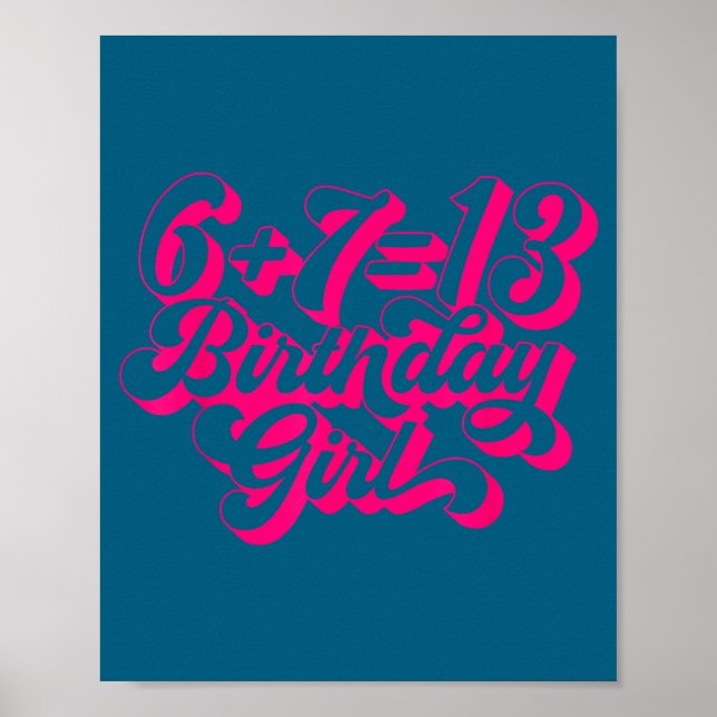 Retro Nk 13th Birthday Girl 6 7 Meme  Poster (Front)
