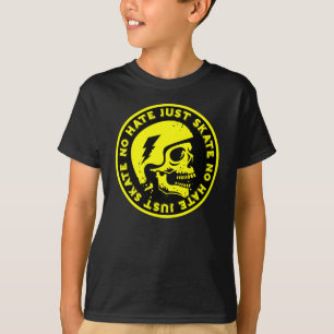 Retro no Hate Just Skate Skull T-Shirt