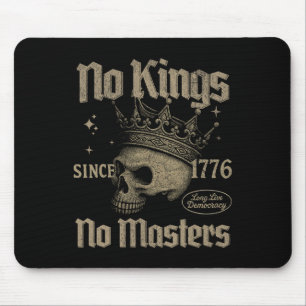 Retro No Kings No Masters Since 1776 Gothic Skull Mouse Mat