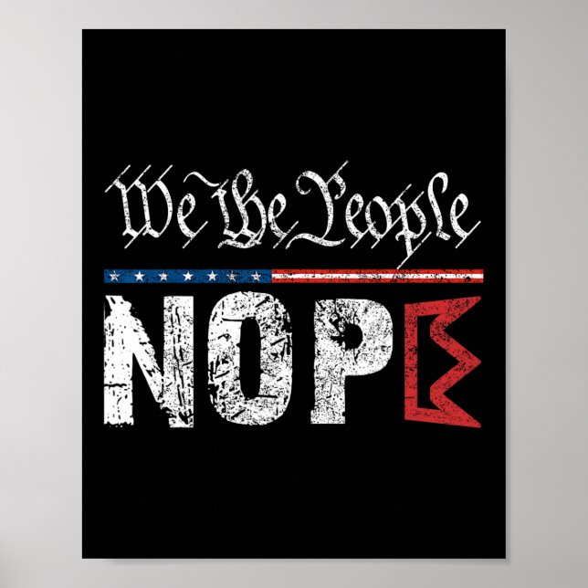 Retro No Kings Nope Protest Sign 4th Of July Shirt (Front)