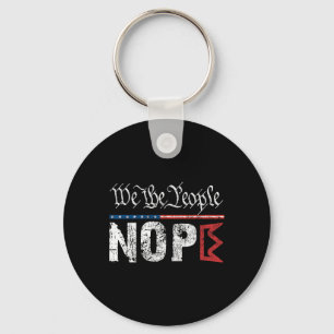 Retro No Kings Nope Protest Sign 4th Of July Shirt Key Ring