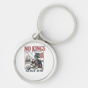 Retro No Kings Since 1776 Rejecting Kings Classic Key Ring
