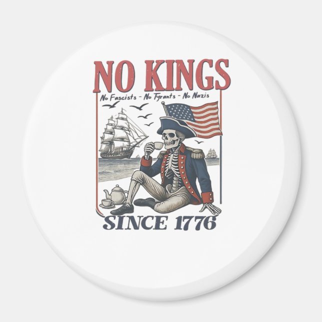 Retro No Kings Since 1776 Rejecting Kings Classic  Magnet (Front)