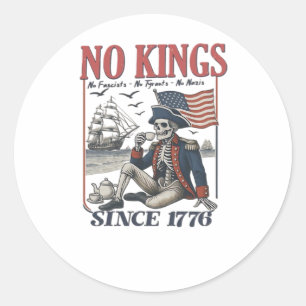 Retro No Kings Since 1776 Rejecting Kings Classic  Round Sticker