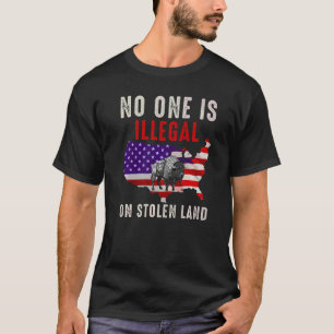 Retro No One Is Illegal On Stolen Land Indigenous T-Shirt