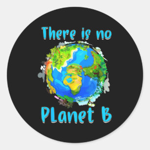 Retro No Planet Climate Change Earth B Save Nature Classic Round Sticker
