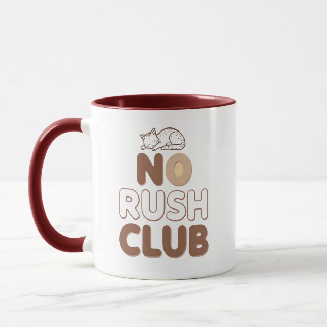 Retro "No Rush Club" for Relaxing Mug (Left)
