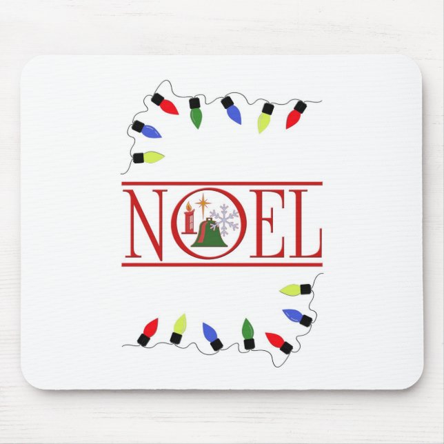 retro NOEL string of lights Mouse Mat (Front)