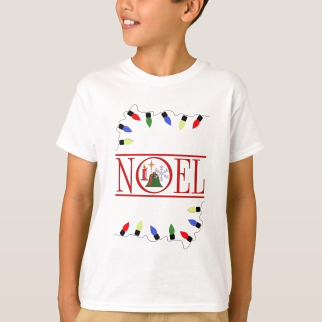 retro NOEL string of lights T-Shirt (Front)