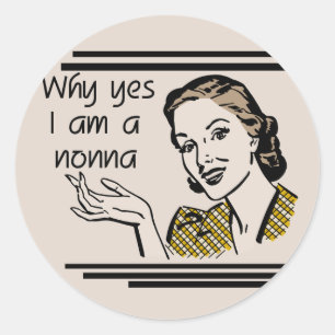 Retro Nonna Tshirts and Gifts Classic Round Sticker