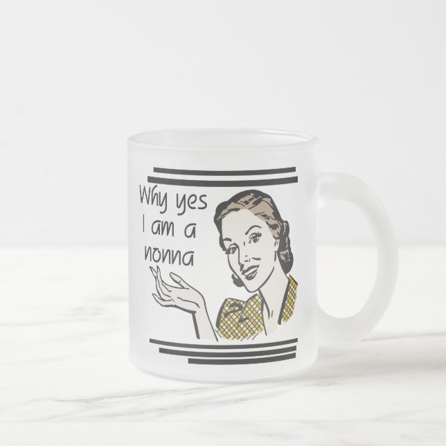 Retro Nonna Tshirts and Gifts Frosted Glass Coffee Mug (Right)