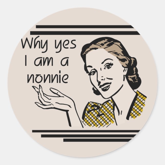Retro Nonnie T-shirts and GIfts Classic Round Sticker (Front)