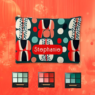 Retro Nordic Pattern on Deep Green Accessory Bag