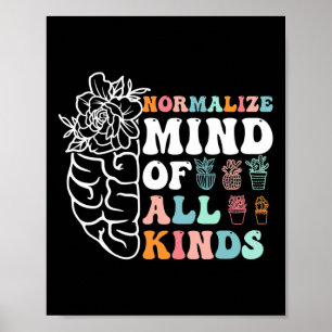 Retro Normalise Mind Of All Kinds Autism Awareness Poster