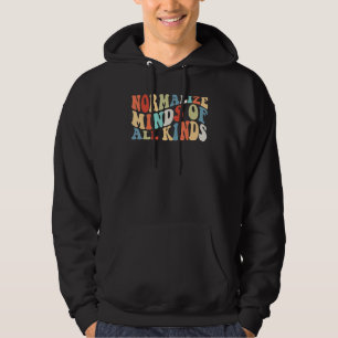 Retro Normalize Minds of All Kinds Autism Awarenes Hoodie