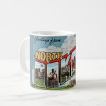 Retro North Dakota Postcard Coffee Mug<br><div class="desc">Bright colourful vintage postcard  greeting for North Dakota repurposed on a mug.</div>
