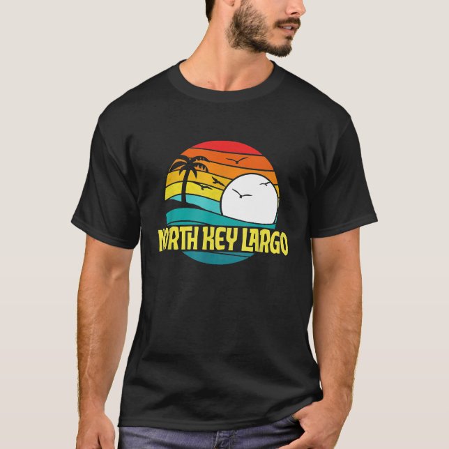 Retro North Key Largo Sun Surf 80s Graphic T-Shirt (Front)