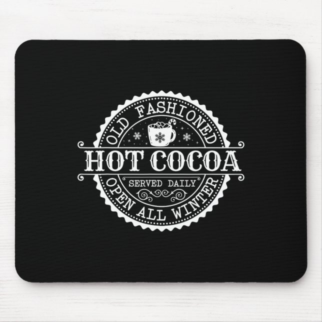 Retro North Pole Old Fashioned Hot Cocoa Coffee Me Mouse Mat (Front)