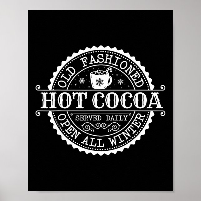 Retro North Pole Old Fashioned Hot Cocoa Coffee Me Poster (Front)
