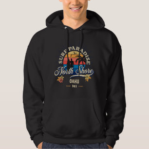 Retro North Shore Hawaii Surfing Vintage Beach Sur Hoodie