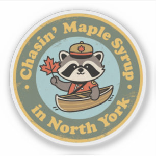 Retro North York Racoon Canoe