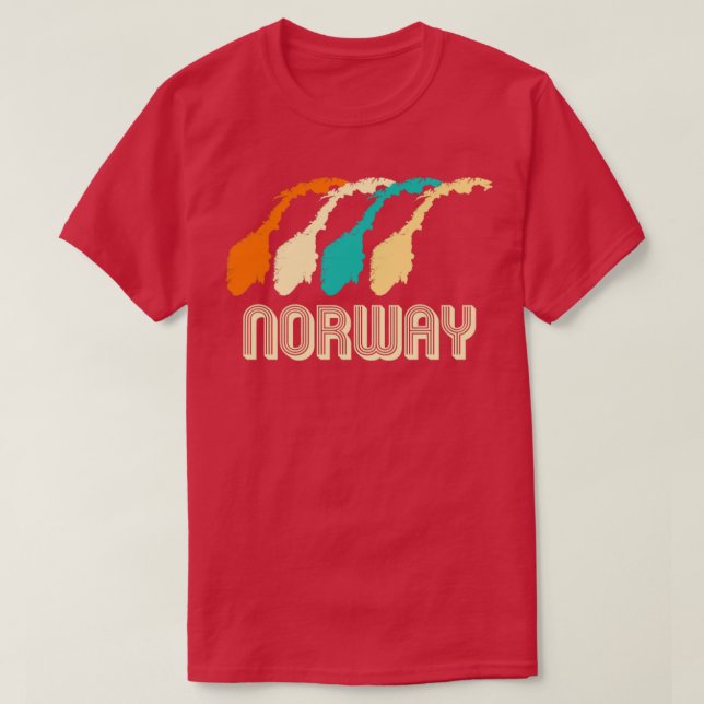 Retro Norway Map2 T-Shirt (Design Front)
