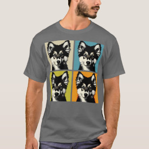 Retro Norwegian Elkhound Art Cute Puppy T-Shirt