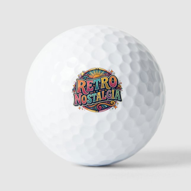 Retro Nostalgia — T-Shirt Design Golf Balls (Front)