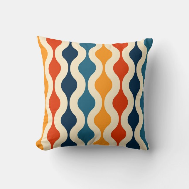 Retro nostalgic, colourful, seamless background. cushion (Front)