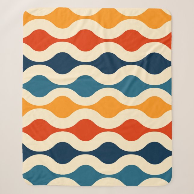 Retro nostalgic, colourful, seamless background. sherpa blanket (Front)
