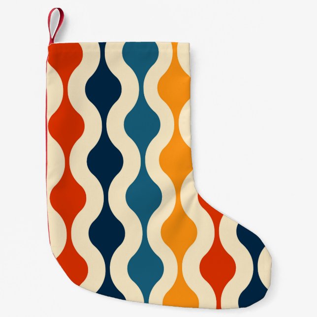 Retro nostalgic, colourful, seamless background. small christmas stocking (Front)
