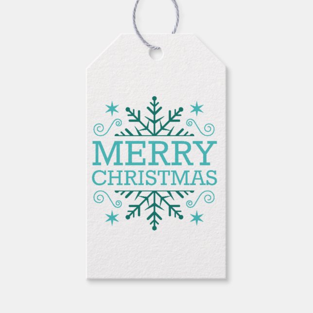 Retro Nostalgic Merry Christmas Gift Tags (Front)