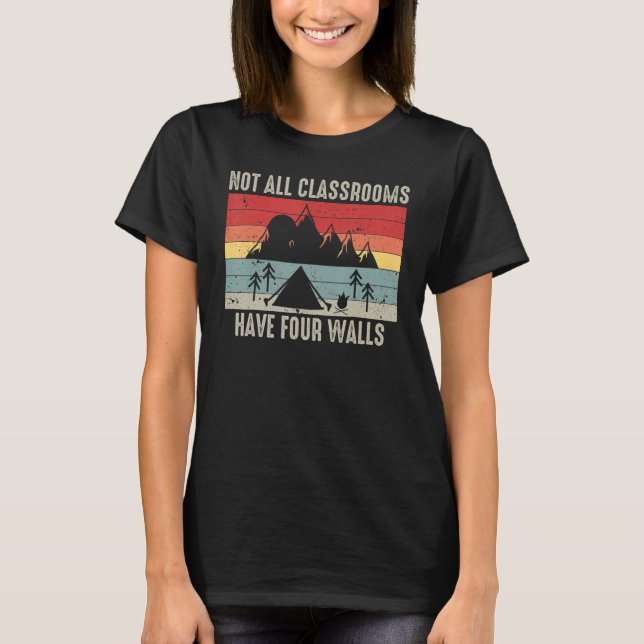 Retro Not All Cassrooms have Four Walls Homeschool T-Shirt (Front)
