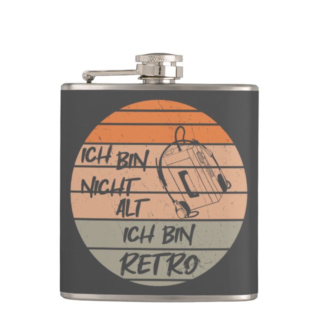 Retro not old, cash player hip flask (Front)