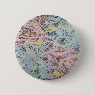 Retro Nouveau art Deco inspired pastel abstract 6 Cm Round Badge