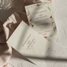 Retro Nouveau Art Watercolor Floral Wedding