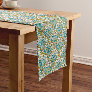 Retro Nouveau - Natures Curves and Timeless Blooms Long Table Runner