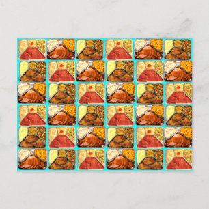 Retro Novelty TV Dinners Trays Postcard