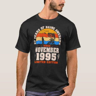 Retro November 1995 27 Year Old Fishing 27th Birt T-Shirt