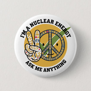 Retro Nuclear Energy design vector art gift 6 Cm Round Badge