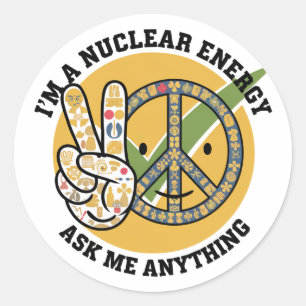 Retro Nuclear Energy design vector art gift Classic Round Sticker