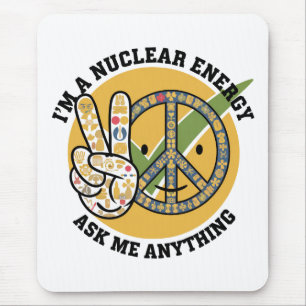 Retro Nuclear Energy design vector art gift Mouse Mat