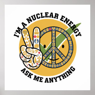 Retro Nuclear Energy design vector art gift  Poster