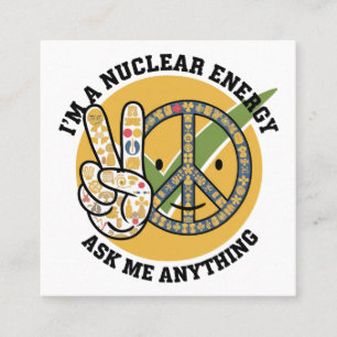 Retro Nuclear Energy design vector art gift  Square Business Card