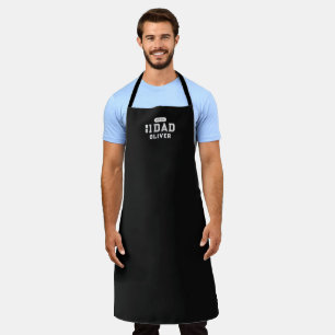Retro Number 1 Dad Vintage Typography Black Apron