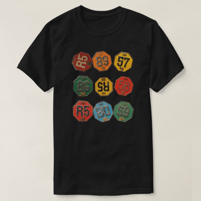 Retro Number Badge Collection T-Shirt (Design Front)