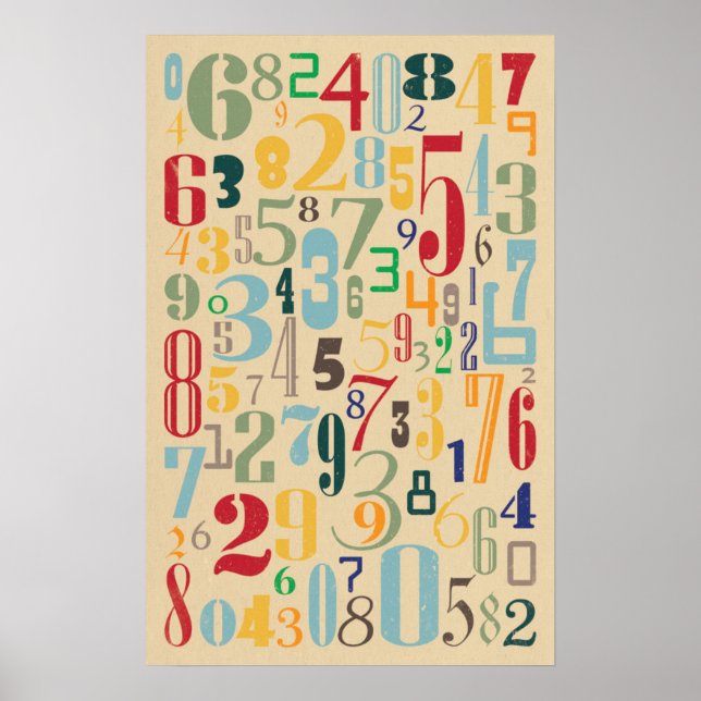 Retro Numbers - Math Posters (Front)